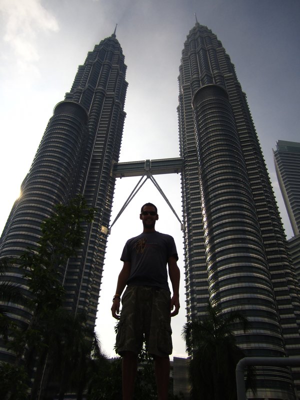 Terry with the Petronas Towers in the background - Kuala Lumpur