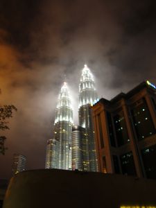 The Petronas towers at night - Kuala Lumpur