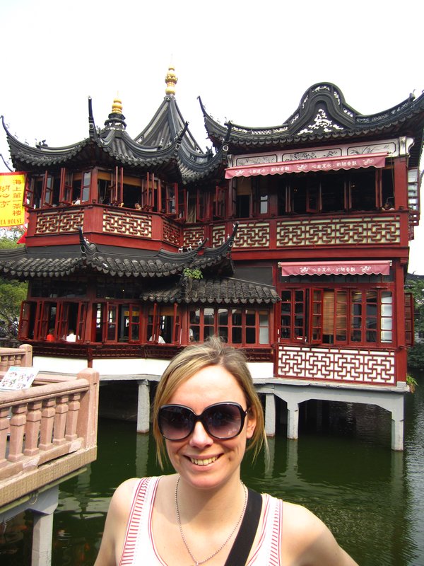 Kate in front of the tea house