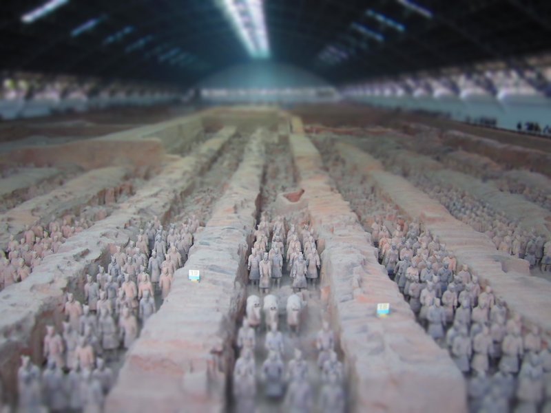 Terracotta warriors, once they were found they built a roof and building over it all to preserve