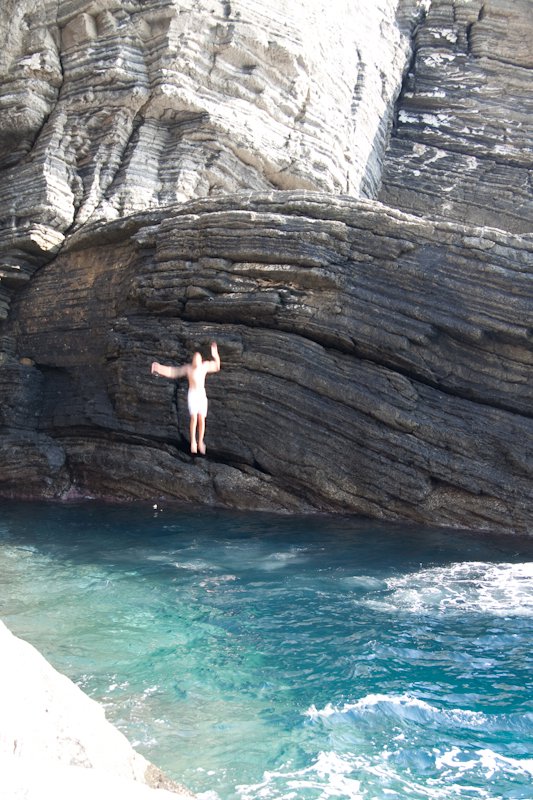 Cliff diving?