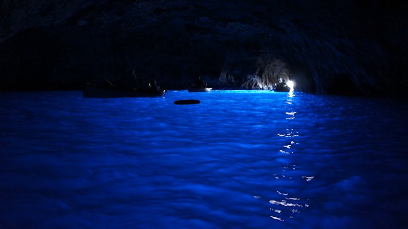 In the blue grotto, looking back to entrance