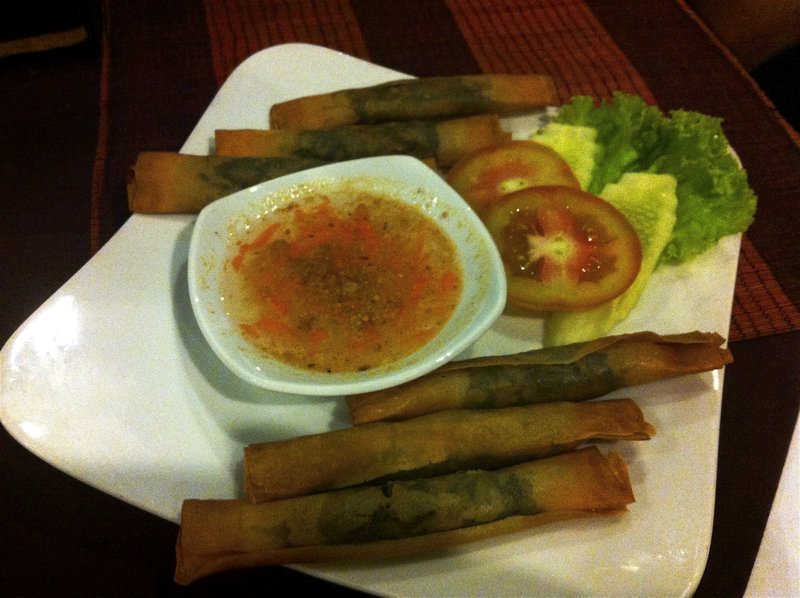Spinach and Feta Spring Rolls in Cambodia
