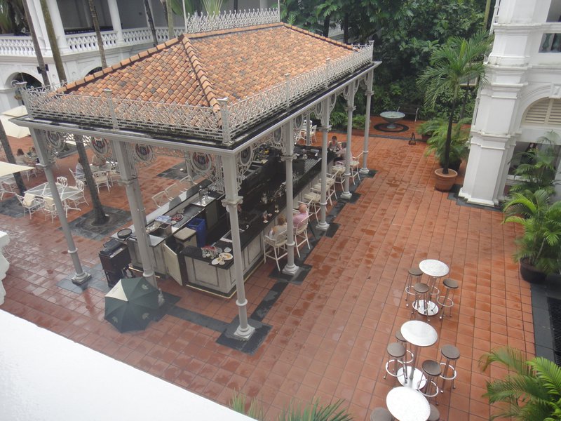 Looking down on the courtyard at Raffles
