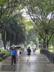 Walking in the rain n Singapore