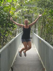 Jumping on the suspension bridge