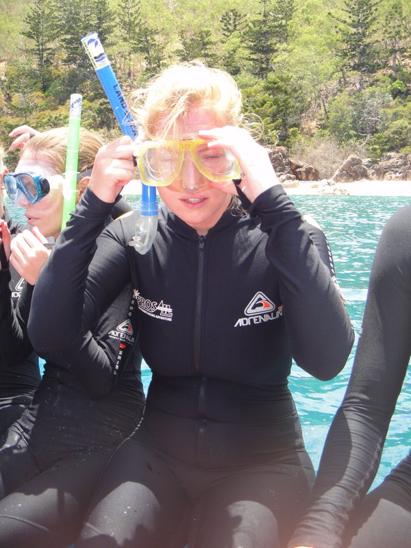 Kate getting snorkelled up!