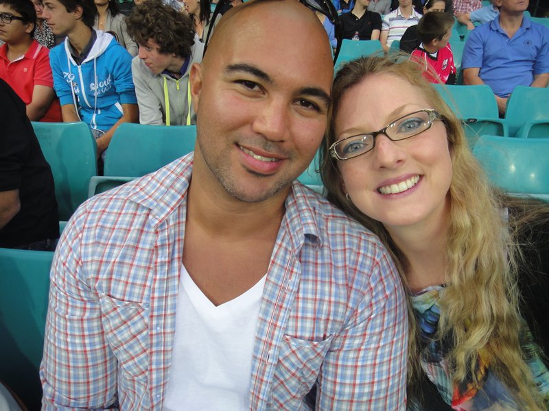 Anton and Kate at the cricket