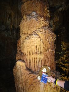 Barnaby and a stalagmite