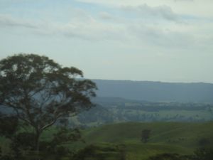 View of the Blue Mountains from the bus