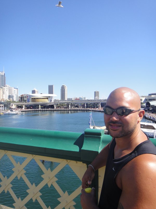 Anton on the bridge at Darling Harbour