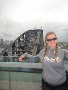 Kate on the bridge pylon