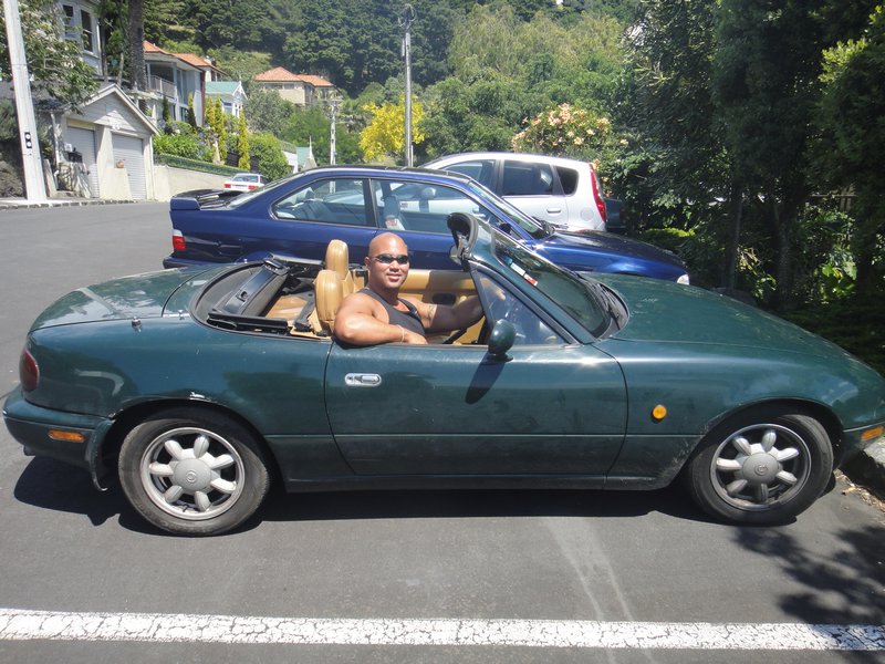 Anton with the roof down - poser!