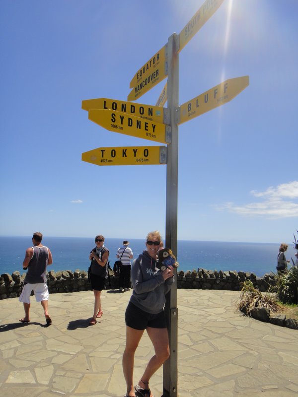 Kate and Barnaby at the Northern most point of New Zealand - Cape Reinga