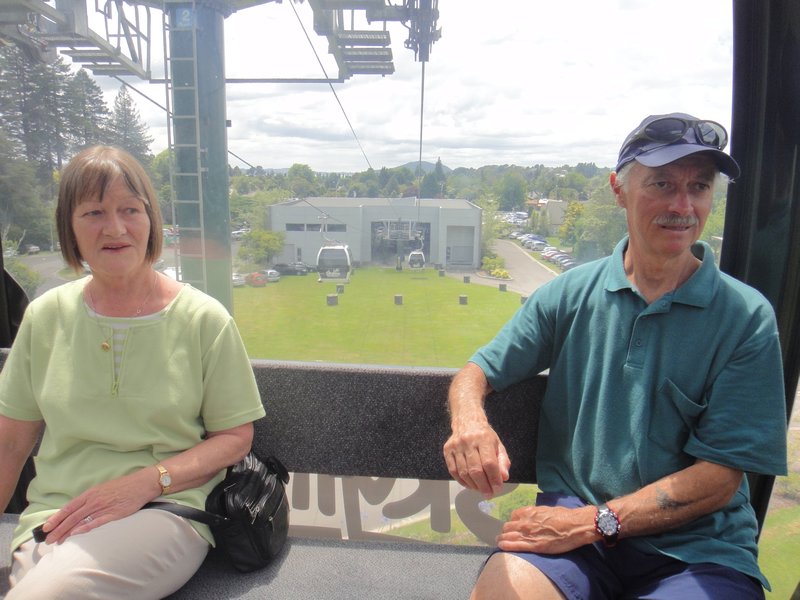 Auntie Joan and Uncle David on the Rotorua Gondola