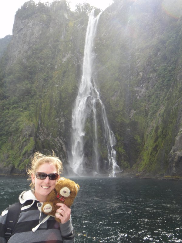 Kate and Barnaby at the waterfall