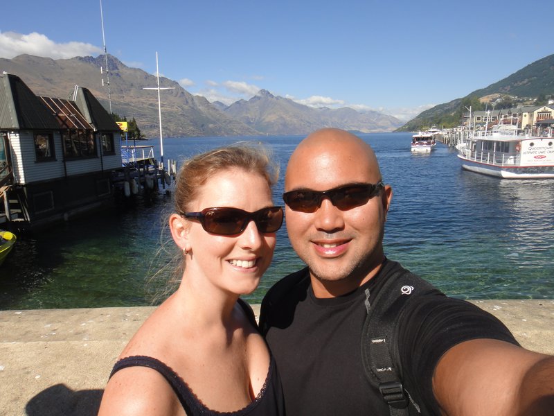 Kate and Anton in Queenstown Harbour