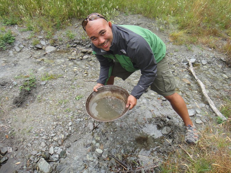 Anton panning for gold!