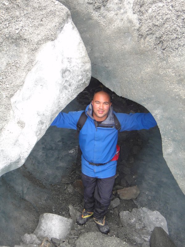 Anton in an ice crevice!