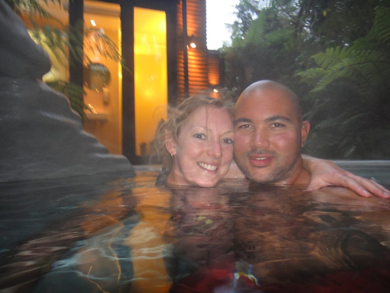 Kate and Anton in glacier hot pool!