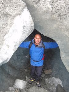Anton in an ice crevice!
