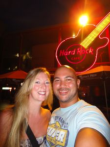 Kate and Anton at the Hard Rock Cafe