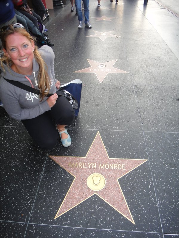 Kate with Marilyn Monroe's Star on Hollywood Boulevard