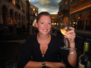 Kate at dinner in the Venetian