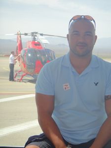 Anton ready for a helicopter ride!