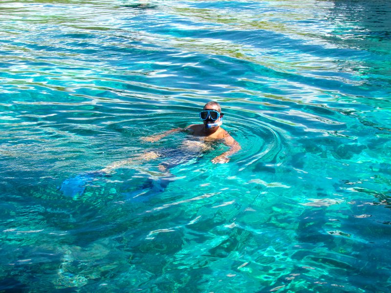snorkelling in crystal clear waters