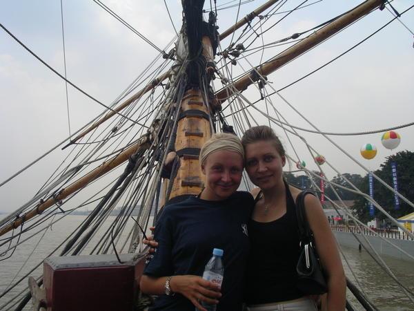 Cajsa and I on the ship