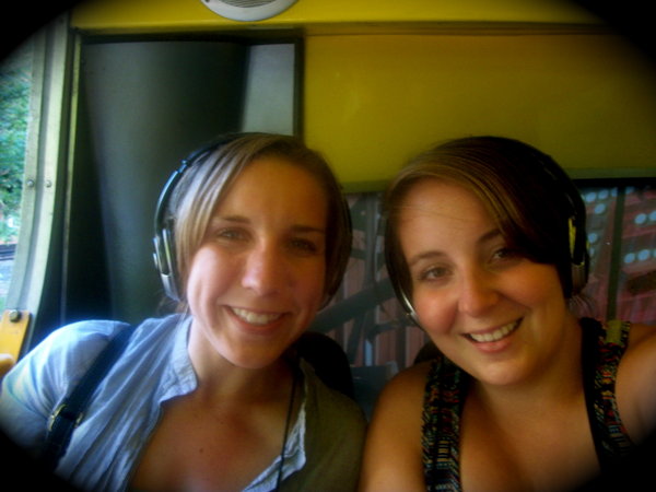 Susana and I rockin our dorky headphones on the Buenos Aires Bus