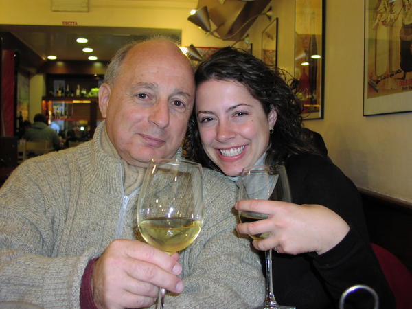 Dad and me,  relaxing with a glass of wine in Venice...