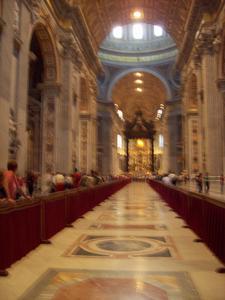 blurry picture inside St. Peter's....