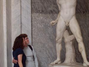 being incredibly mature at the Vatican Museum....