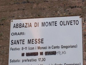 the sign for the abbey