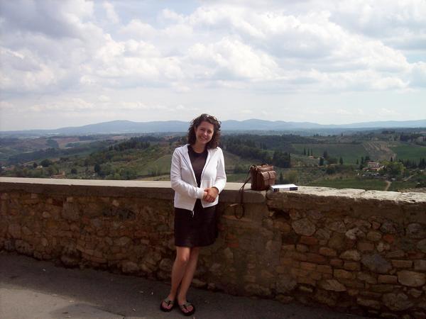 standing at a nice lookout point in San Gimignano