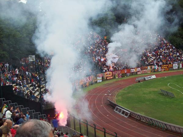 Smoke from the flares...