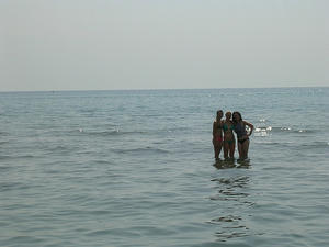 The girls out in the ocean in Castiglione...