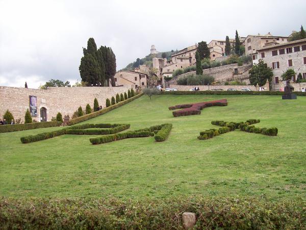 lawn in front of the Basilica....
