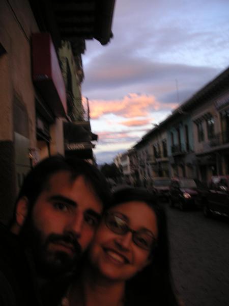Blurry shot of us in Cuenca