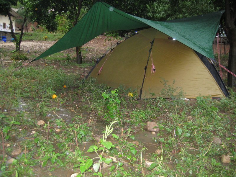 Tent in the puddles