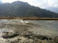 Crossing a river in Pokhara