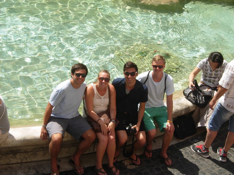 Dillon, Me, Ryan and Steve at Trevi Fountain