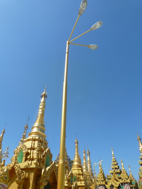 Shwedagon golden lamp-posts!