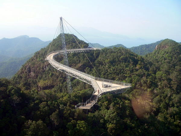 View of rhw sky bridge from inside the cable car
