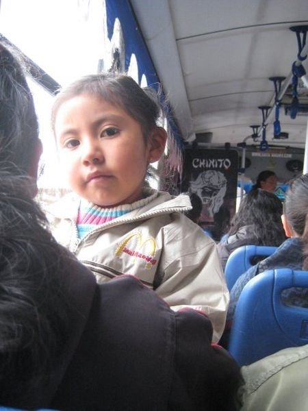 Cute Ecuadoran girl on bus