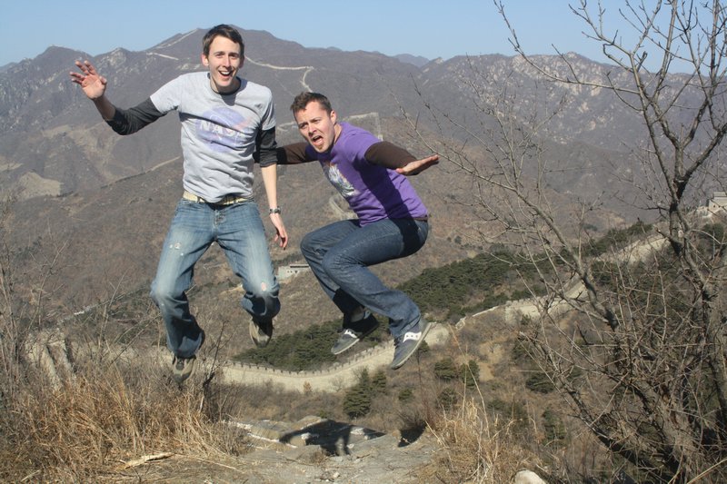 Taking some jumping photos at the Great Wall
