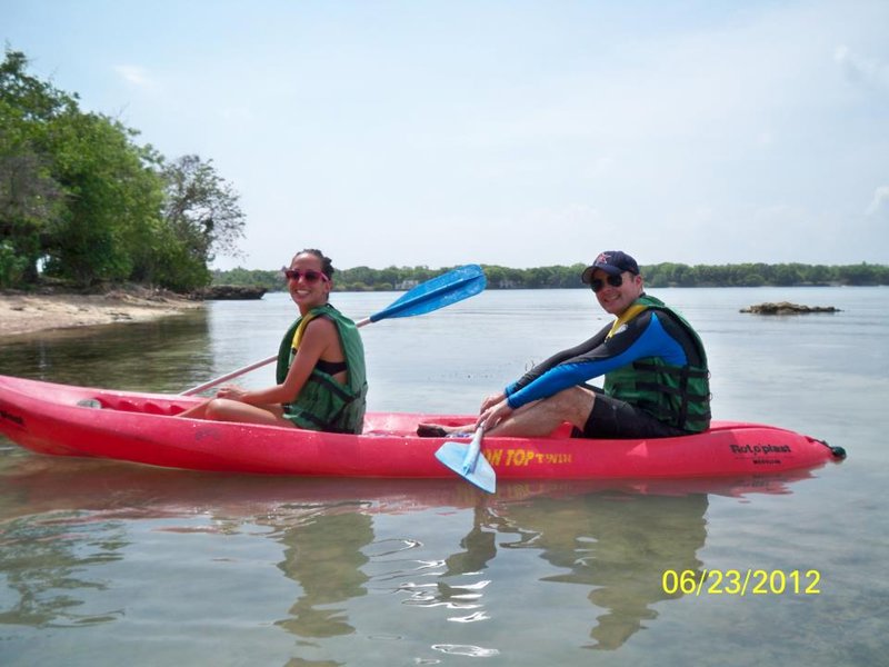 Kayaking around the island