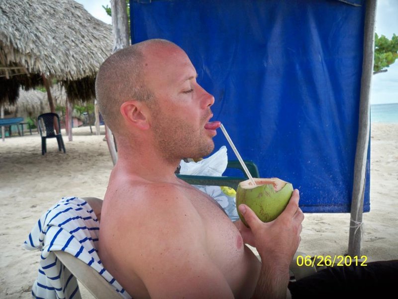 Pounding booze filled coconuts.  